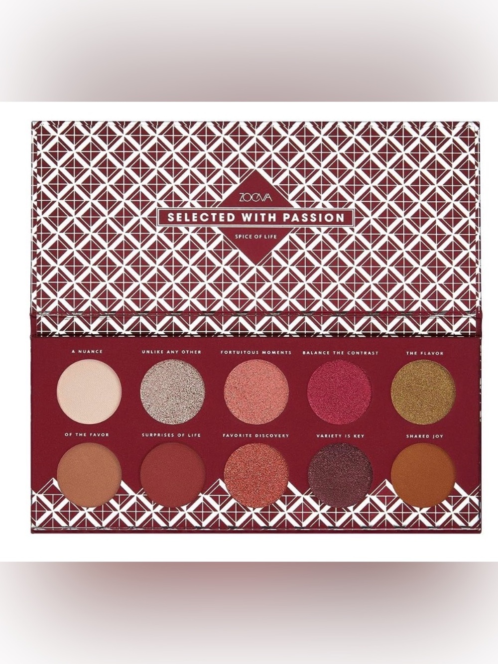 ZOEVA Selected With Passion Eyeshadow Palette - Red, Gold, Pink, Brown, Cream